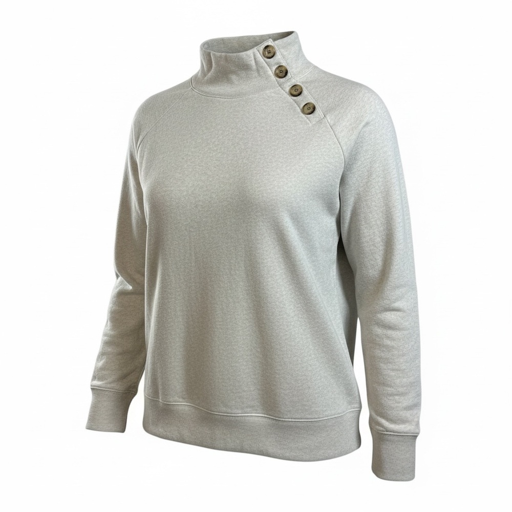 JCrew Cozy Beige Fleece Pullover cotton bland size medium